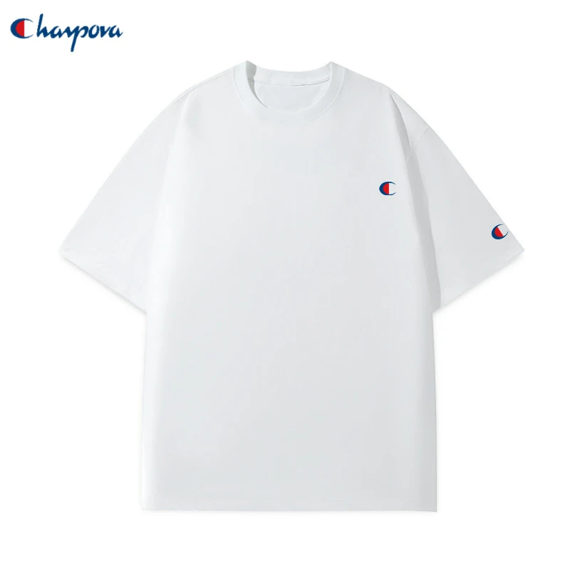 【圆领短袖】冠军夏经典款双小logo标纯棉T恤百搭情侣款欧若风穿搭
