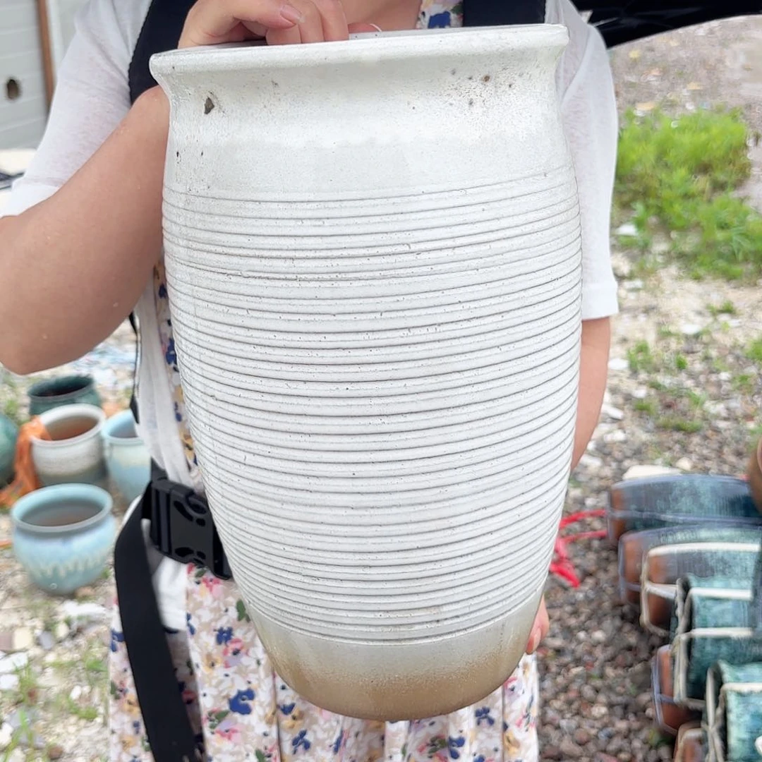 紫砂花盆白福利口径20高度33