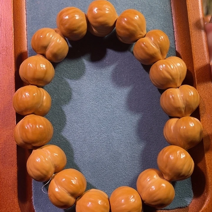 猴头核桃手串手工肌理屁桃卡17.7 聚宝盆料子