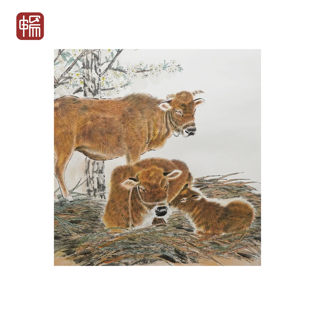 F1265  《黄牛》67*66（3.98）纸本镜片 ZP