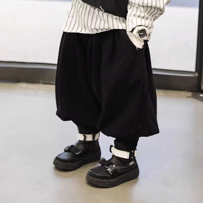 儿童哈伦裤2024男女童复合加绒男童裤子超厚百搭一条过冬宝宝冬款