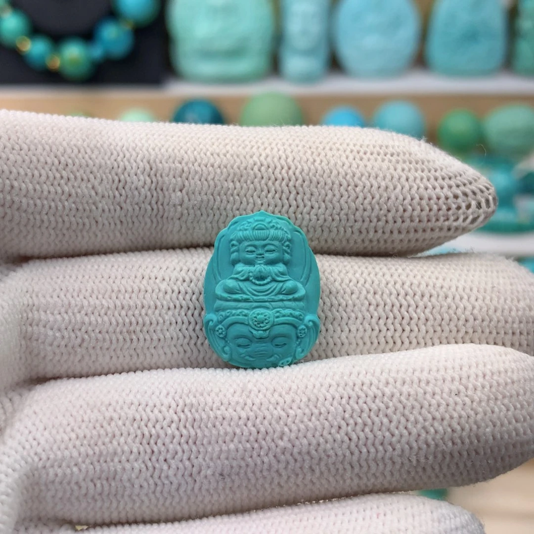 未镶嵌绿松石珠宝奇石14mm