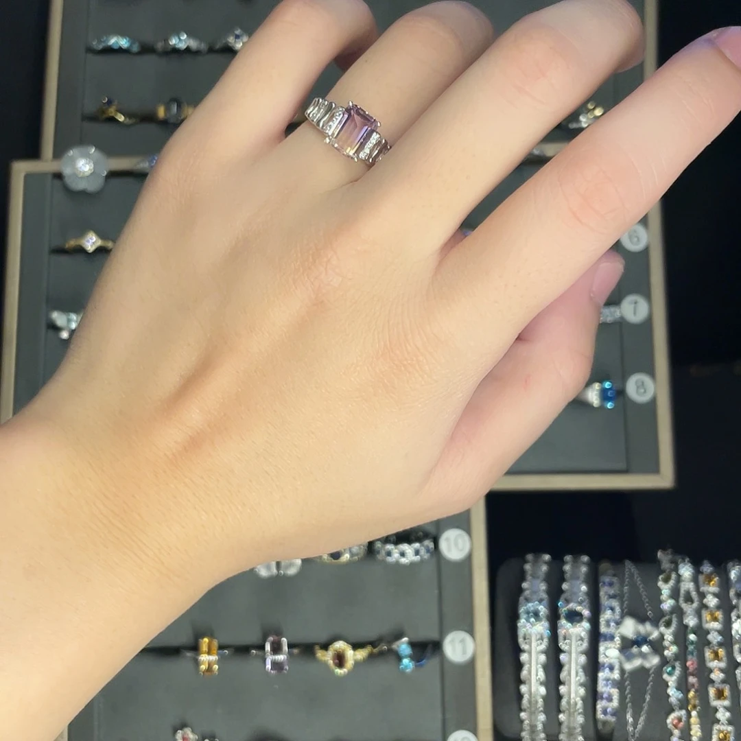 水晶戒指银S925镶嵌A****）拍四份