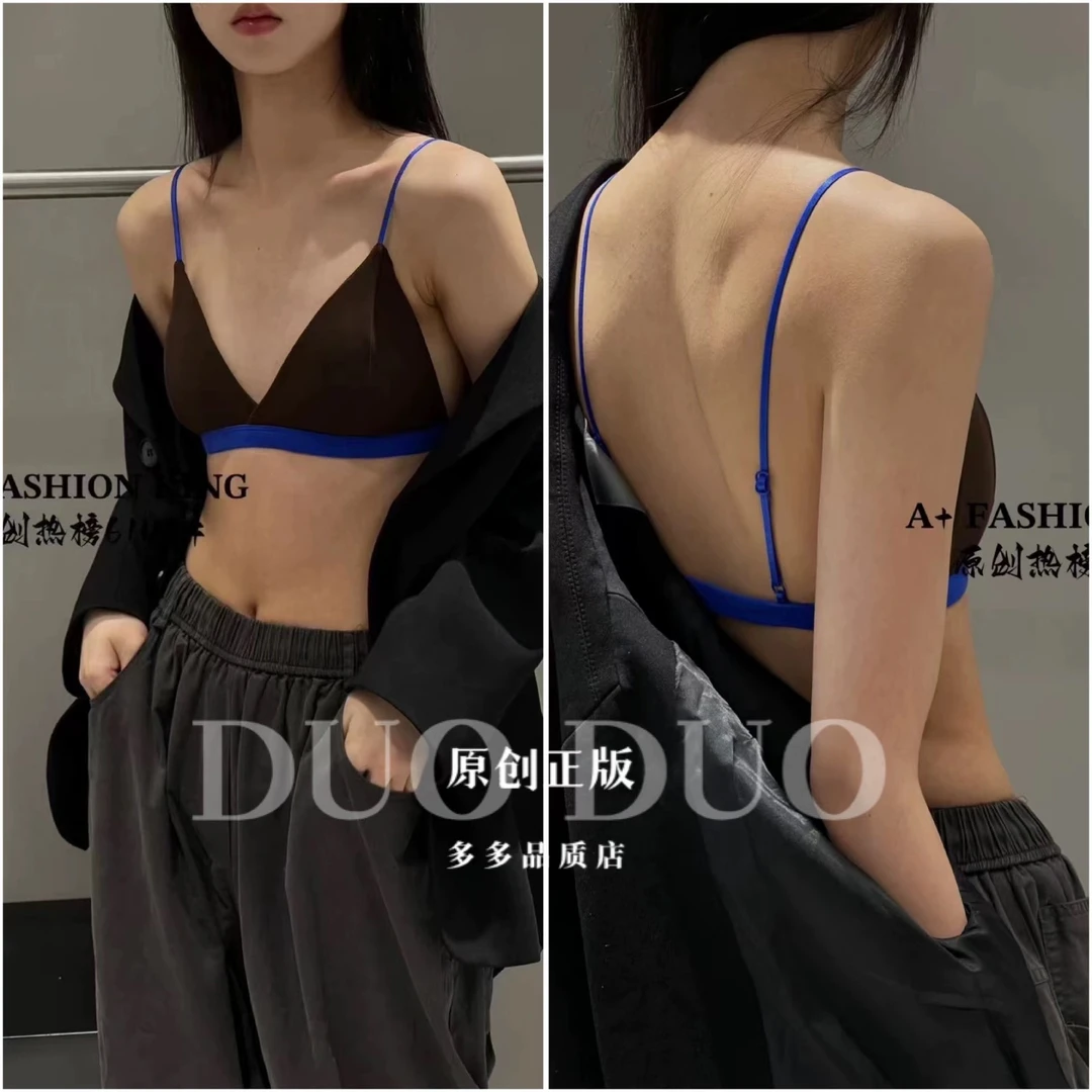 【珍妮专属】法式三角杯爆款设计小胸薄款性感美背美背内衣文胸一体