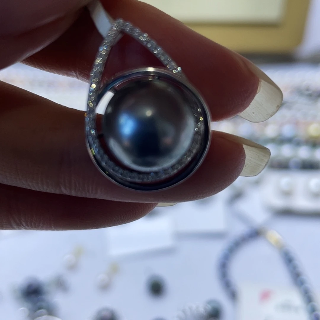 海水珍珠银S925镶嵌颈饰