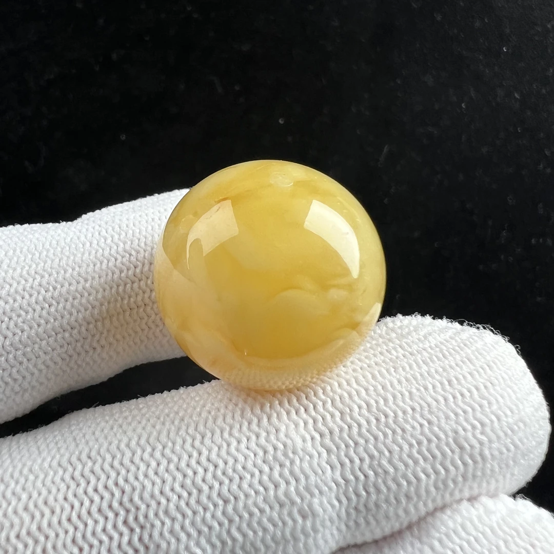 M7540天然蜜蜡妖花圆珠20.7mm 支持鉴定假一罚四