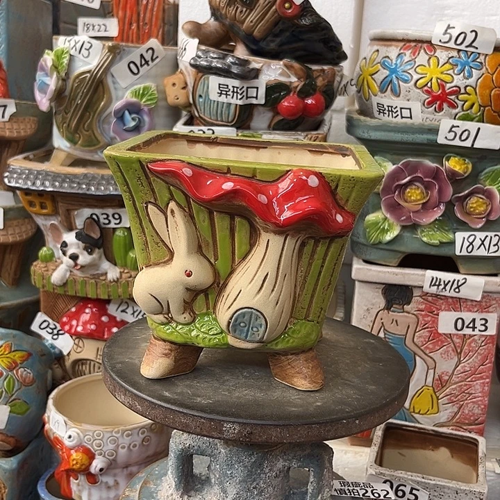 粗陶材质多肉花盆