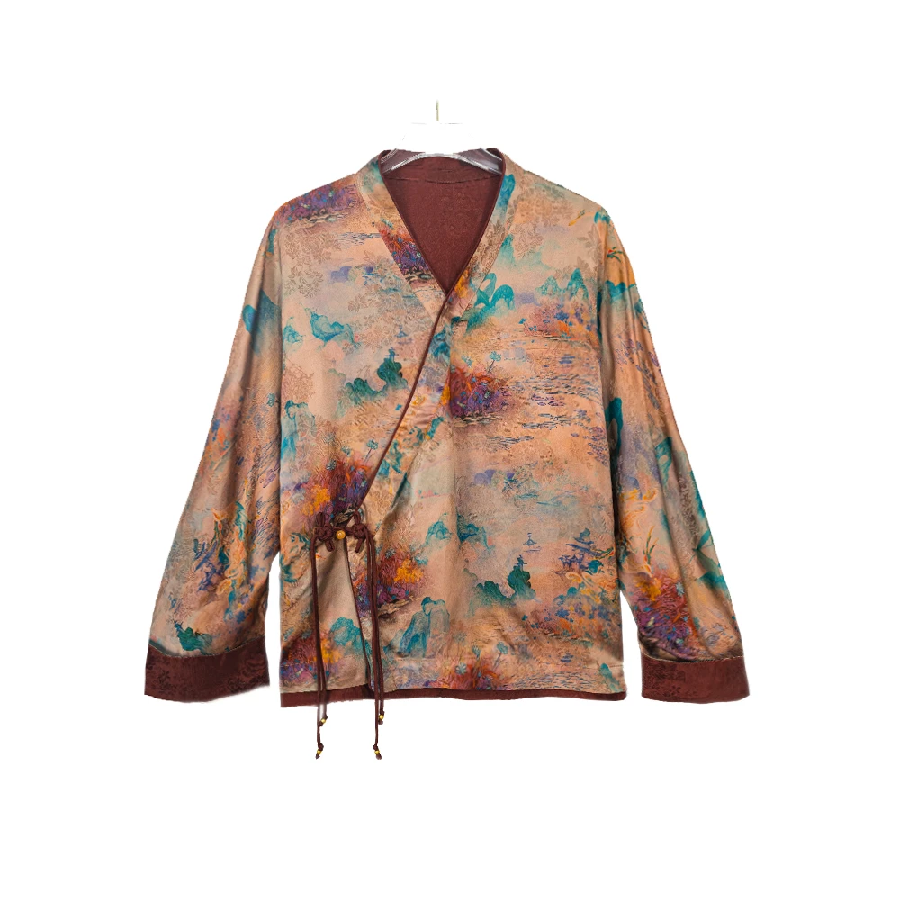 MM 2025新款山河美景花颜斜襟长袖双面穿立体织花外套 24ZH883M-1