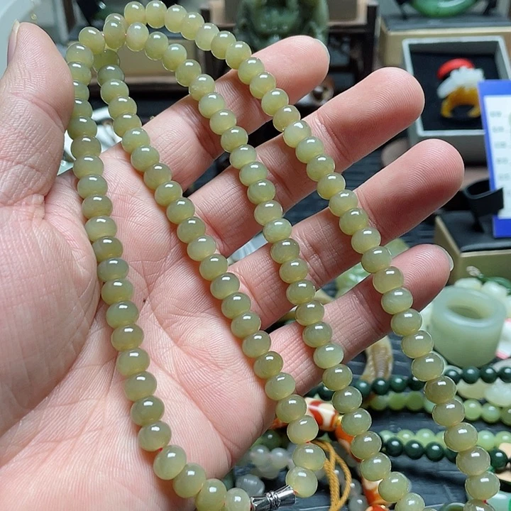 白玉菩提吊坠十**冰手串