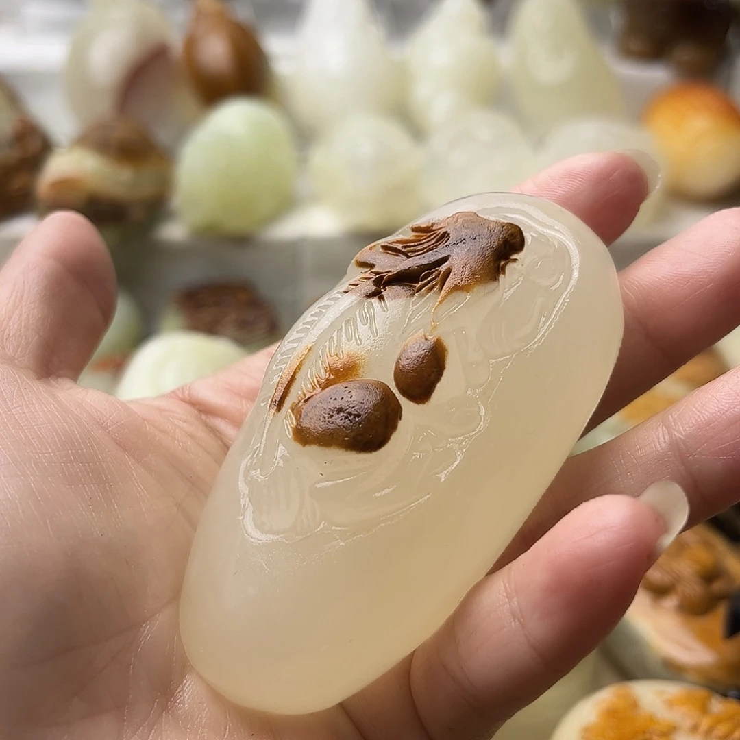 石材方解石手把摆件不退换貔貅