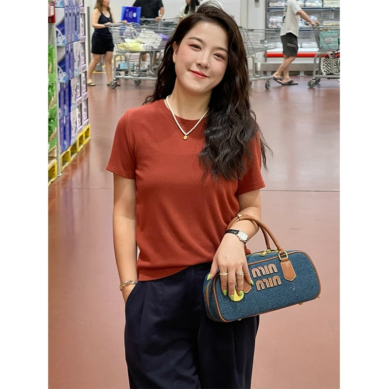 赛般 WenWen小个子【有氧T】舒服没有之一~简约正肩显瘦T恤1007