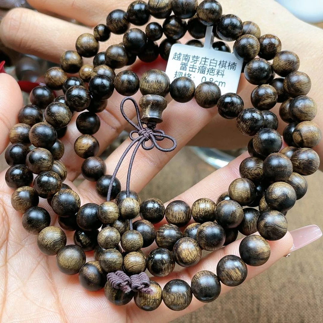 沉香手串小**学越南芽庄白棋楠