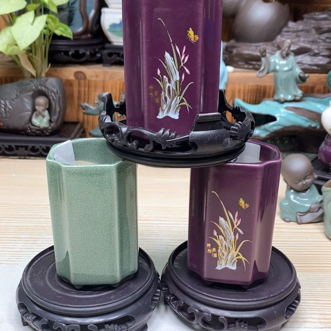 紫砂花盆陶瓷艺术花盆陶瓷