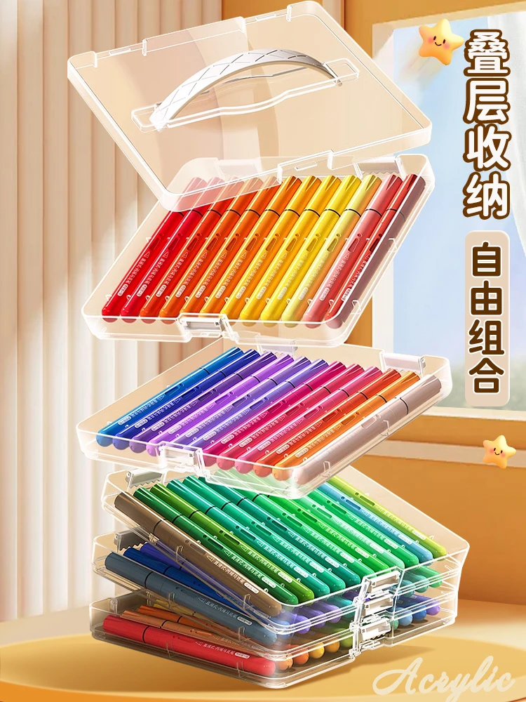 直液式丙烯马克笔软头2026新款84色水彩笔画画笔不透色可叠色水洗