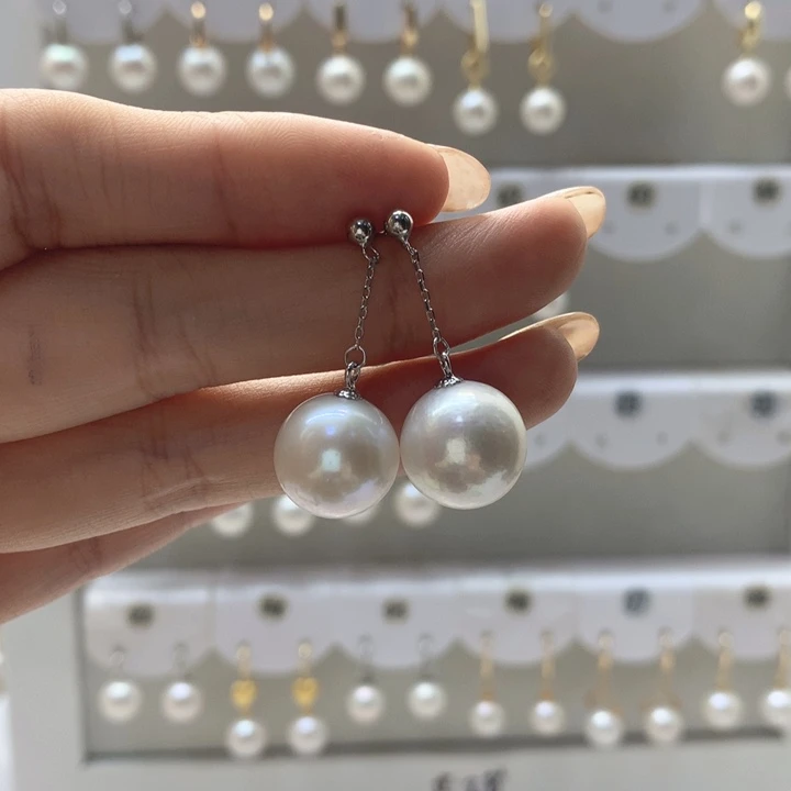淡水珍珠耳饰银S925镶嵌