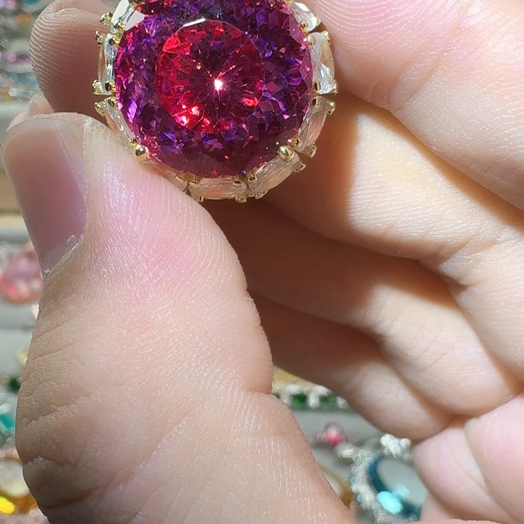 绿水晶戒指银S925镶嵌