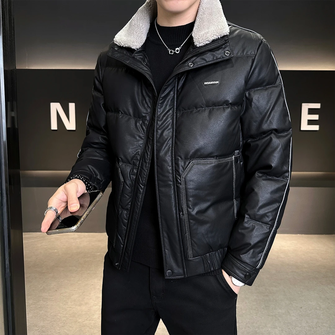 冬季加绒立领宽松新款男士休闲百搭羽绒服保暖时尚羽绒外套男3669