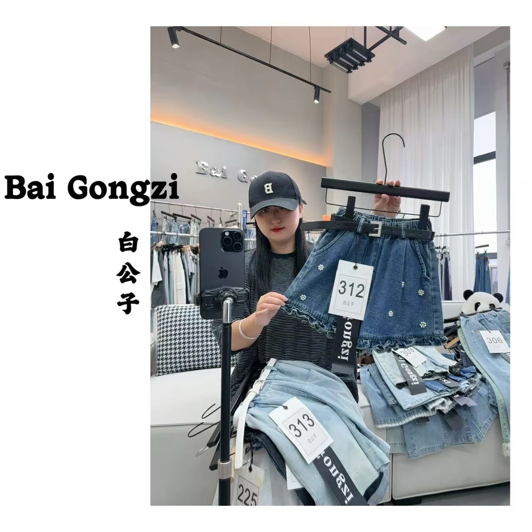 【白公子】【312】2025夏季新款…中大女童牛仔裤