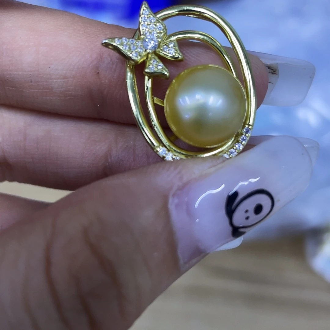 海水珍珠银S925镶嵌颈饰