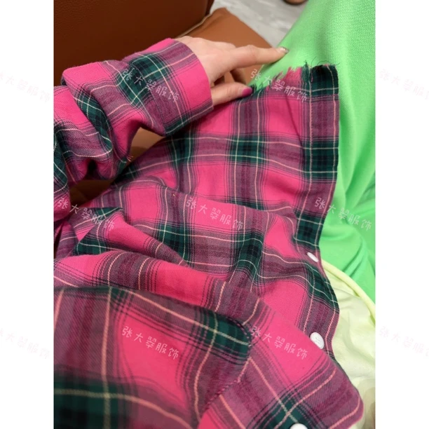 【Z.D.C】流苏下摆格子衬衫/韩版减龄百搭