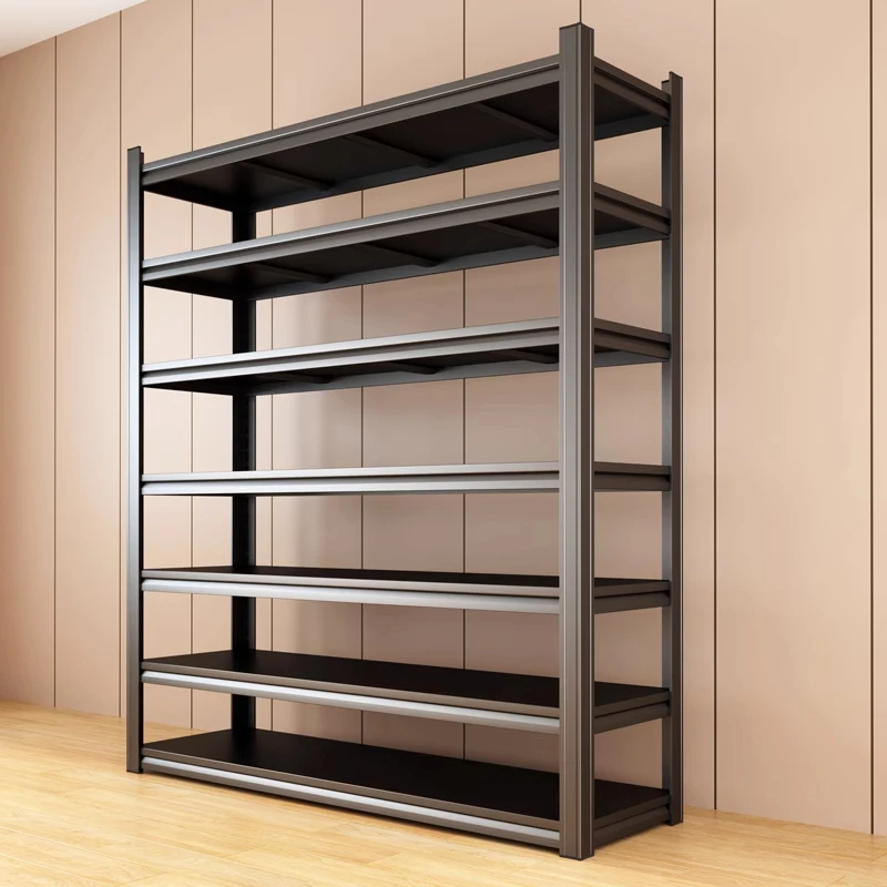 钢制家用置物架货架阳台多层落地储物架快递超市展示架收纳杂物间