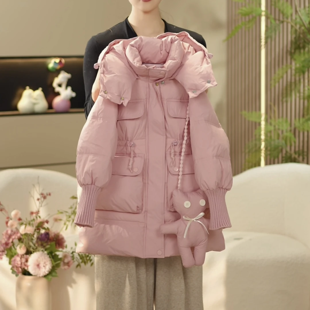 boboe/波波鹅女童新款2024冬季韩版百搭加棉加厚棉服外套-Y3945