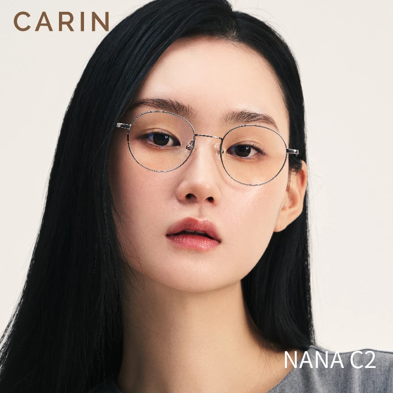 韩国直邮CARIN NANA  光学眼镜架素颜圆框纯钛超轻防蓝光可配度数