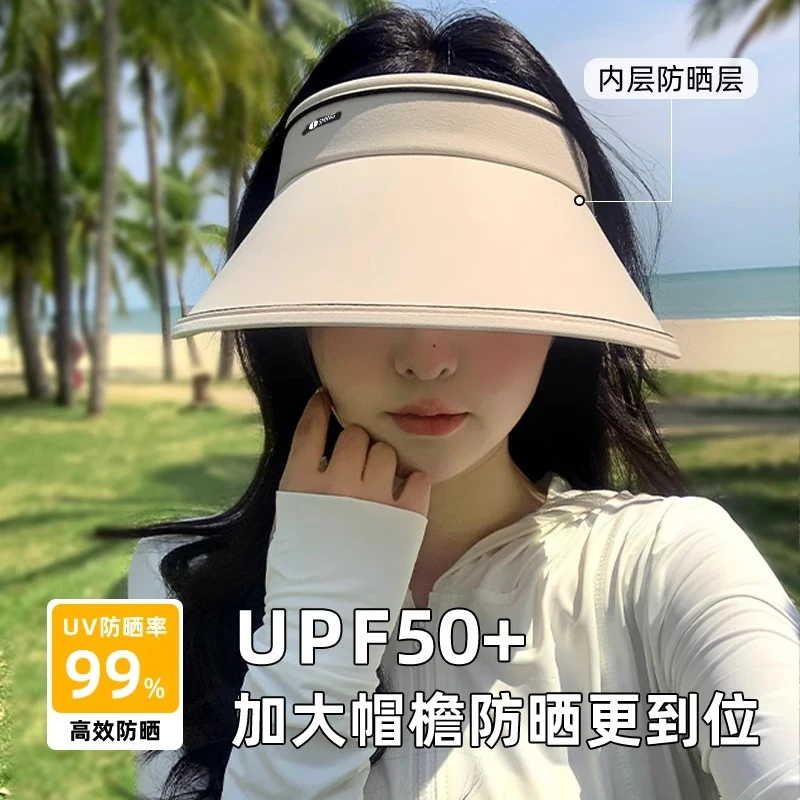 夏季空顶遮阳帽可折叠全方位防紫外线太阳户外防晒25年新款女款