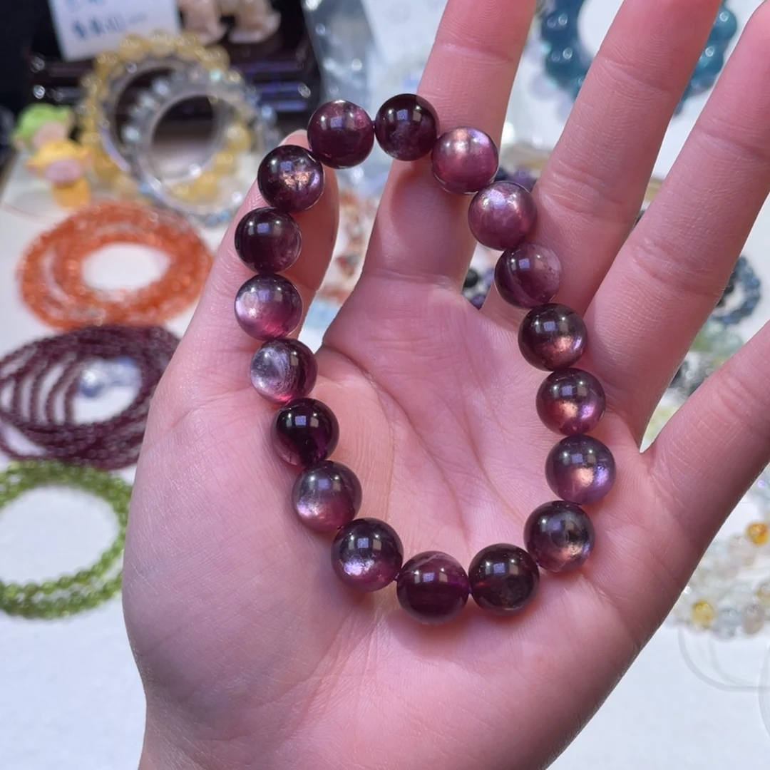 未镶嵌手链水晶紫锂云母11mm