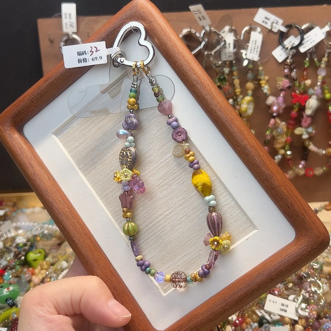 捷克琉璃手机件包挂件