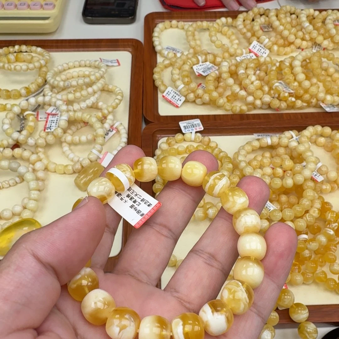 琥珀未镶嵌手链蜜蜡手串