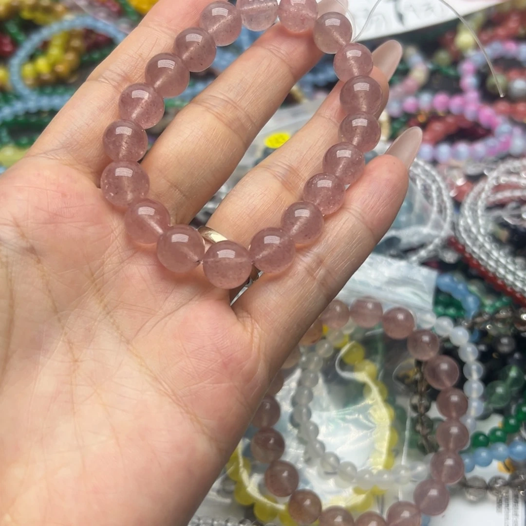 烟晶手链未镶嵌草莓晶10