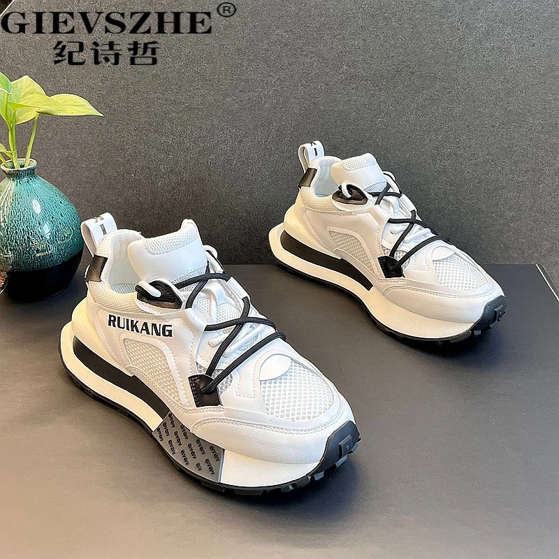 纪诗哲男士透气运动鞋秋季新款轻奢高端干净感痞帅男鞋厚底增高鞋