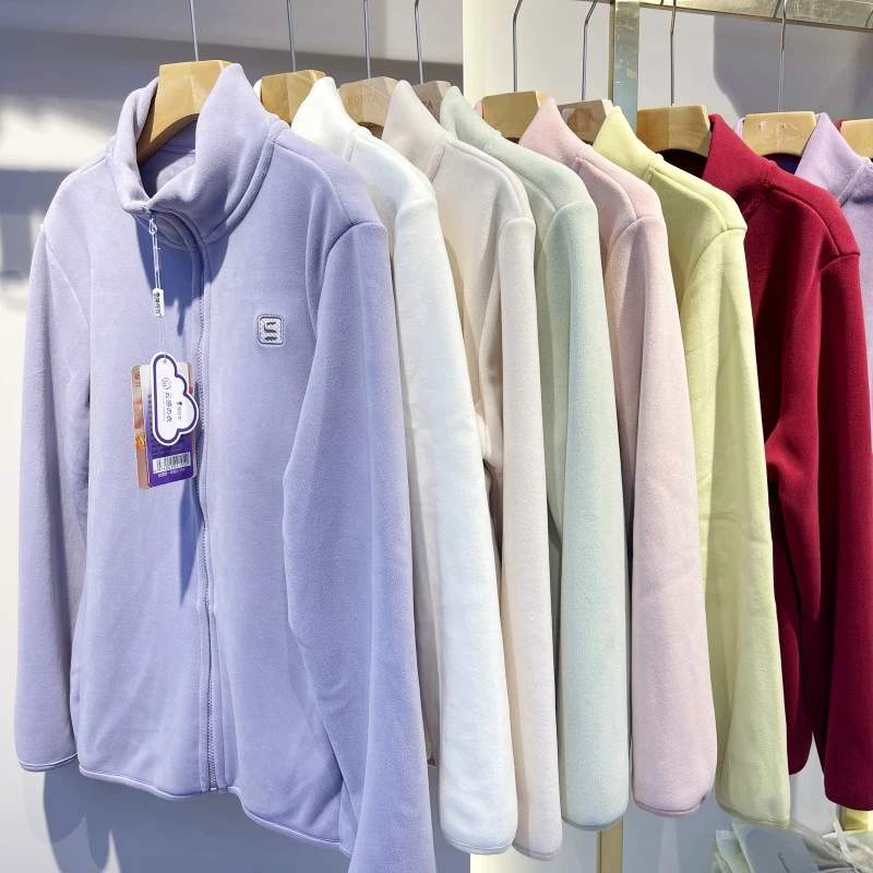 猫有范新2069女奥粒绒保暖上衣摇粒绒云感外套秋冬加绒加厚抓绒衣