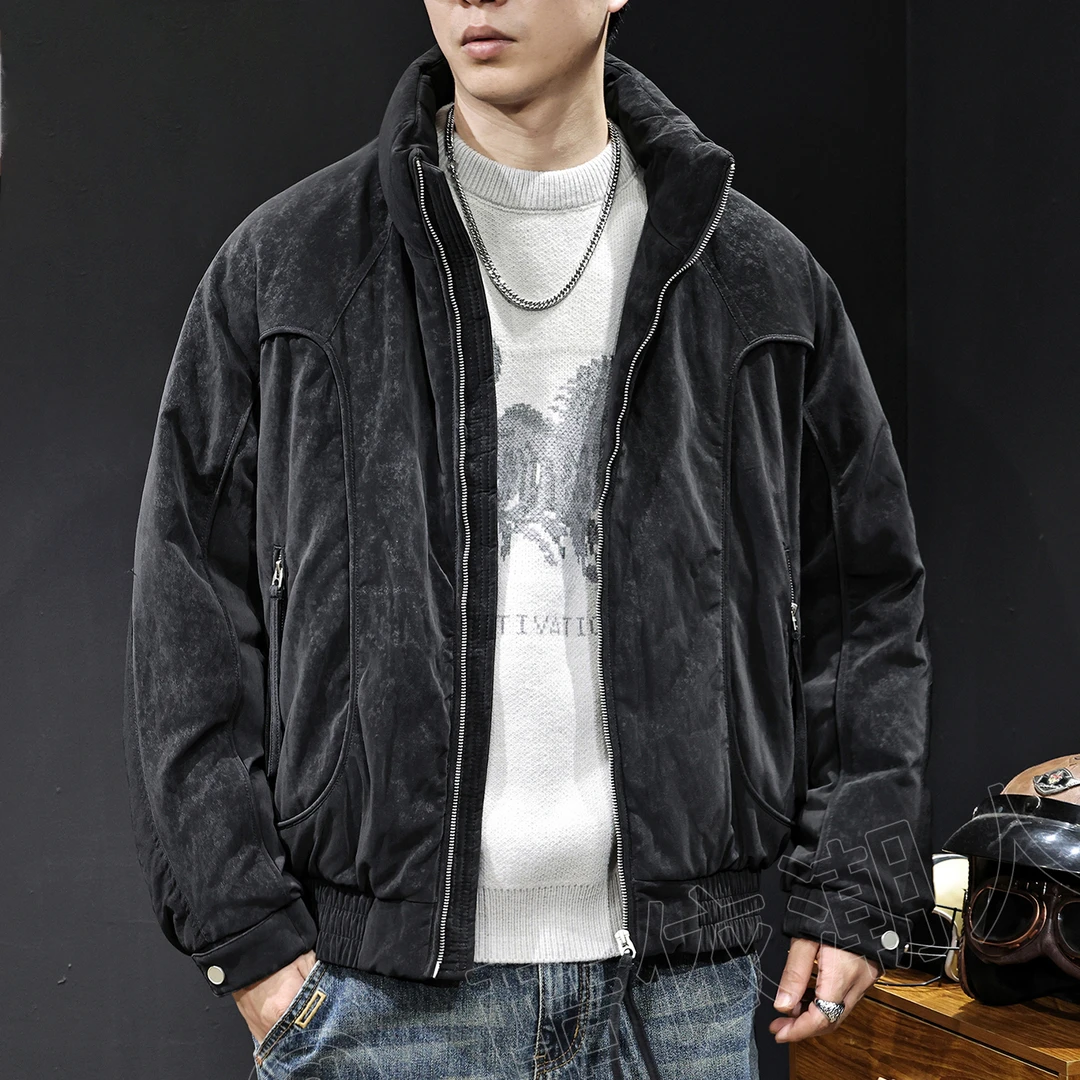 MR.MUDI/穆迪先生新款酷感休闲风立领羽绒服男90%白鸭绒加厚外套