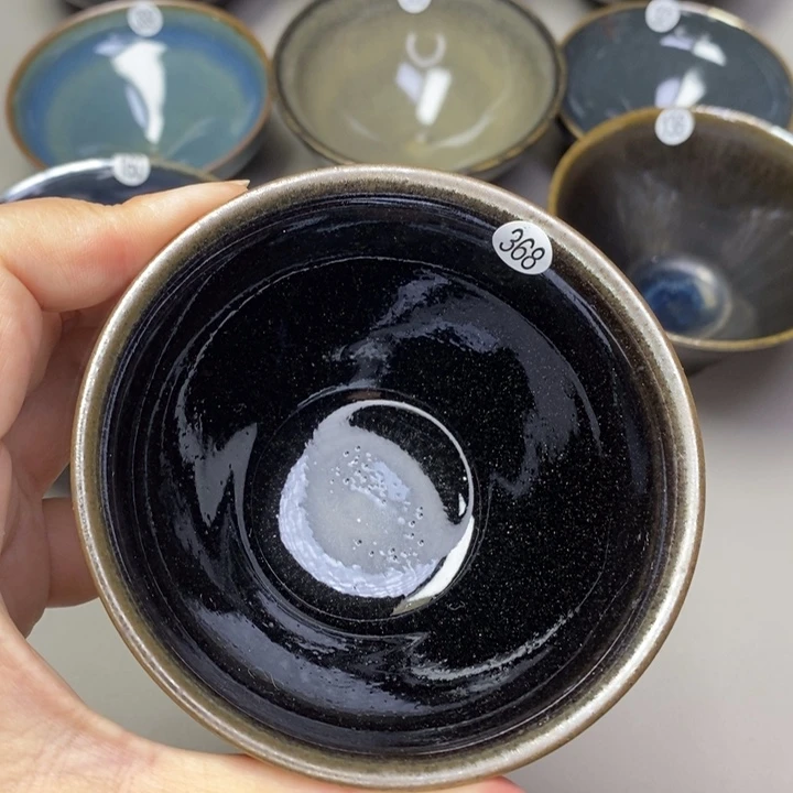 茶盏叫**哥建窑建盏磨底柴烧主人杯