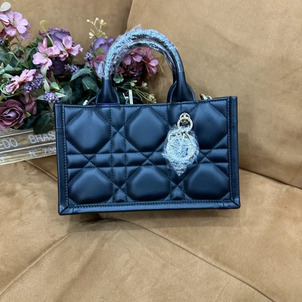 99新 DIOR/迪奥 黑金mini新款全皮托特tote