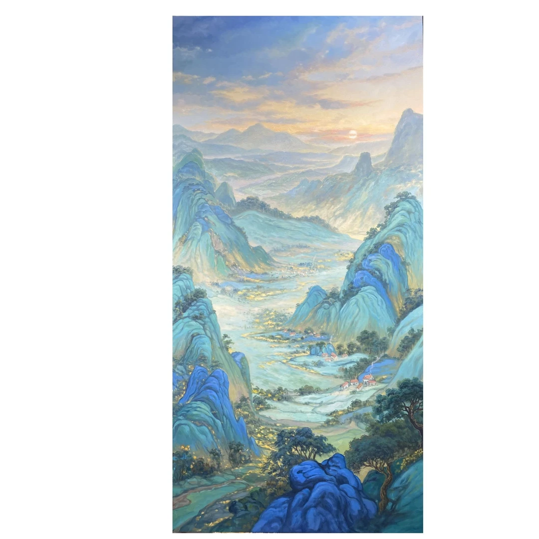 艺术家雷鹏宇原作【山河盛景图】原创手绘油画艺术品
