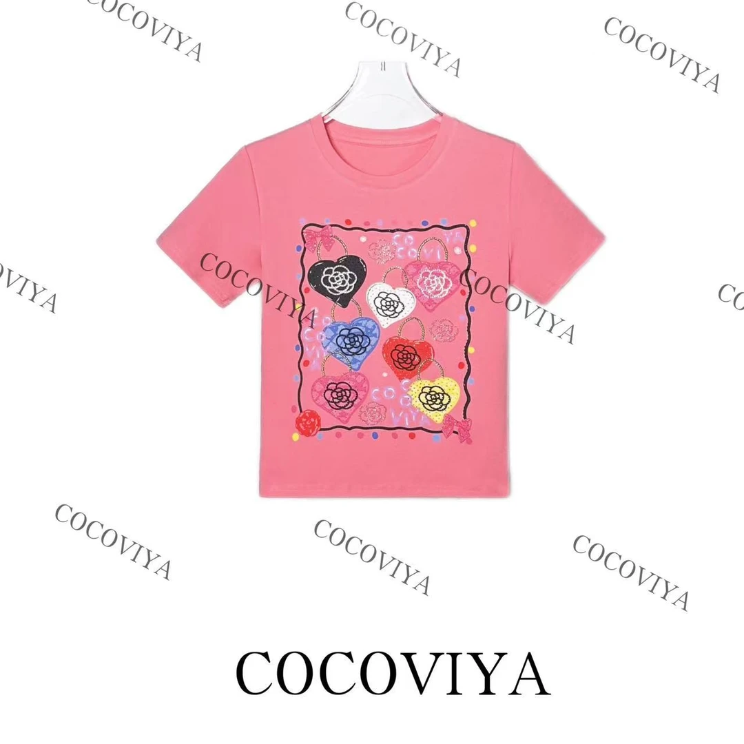 DD 2025 COCOVIYA设计感春夏蜜桃粉百搭时尚休闲上衣26C-173