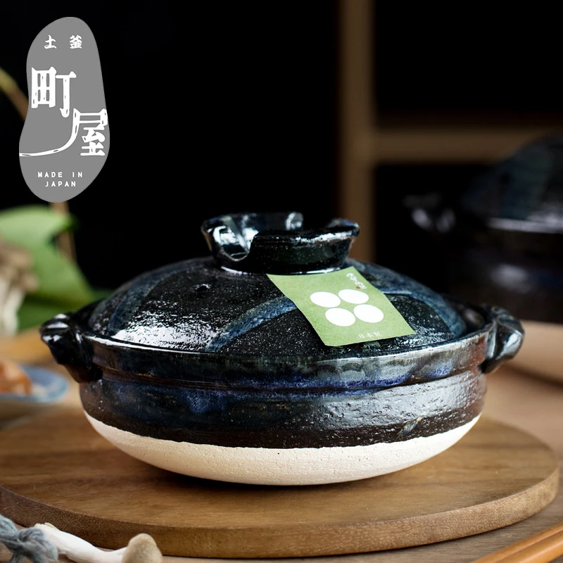 新款日本制进口万古烧土锅砂锅家用煲汤煲粥煲仔饭锅耐烧陶瓷炖锅