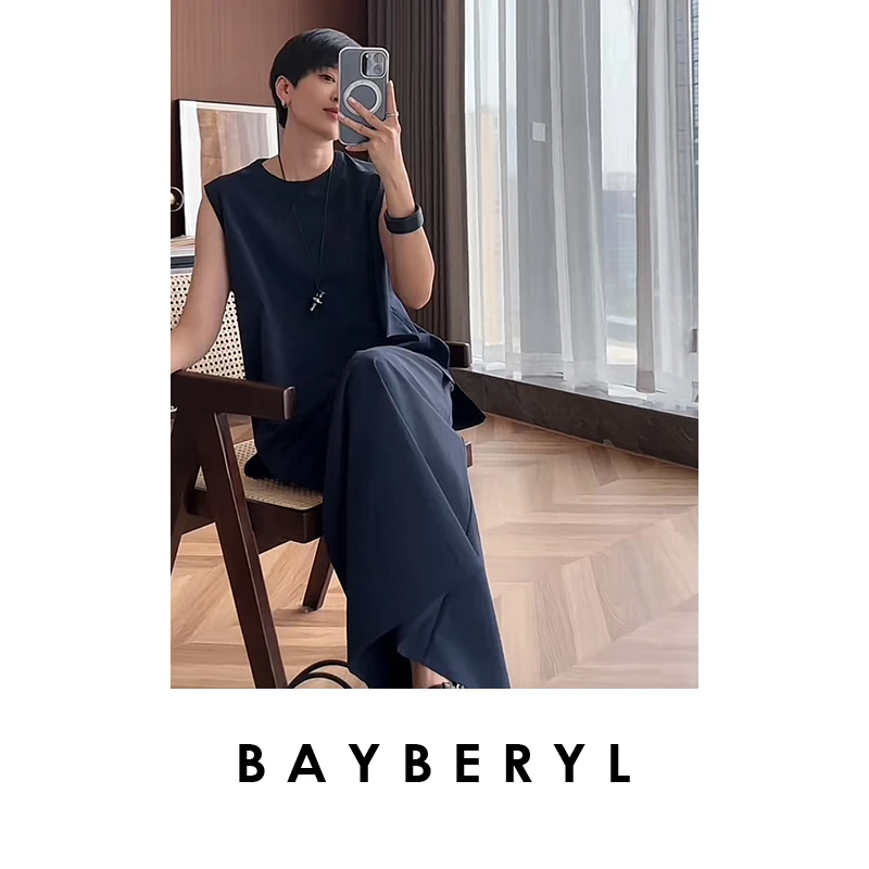BAYBERYL老贝舒柔套*背心及简藏青通勤无袖马甲NCY5C2602