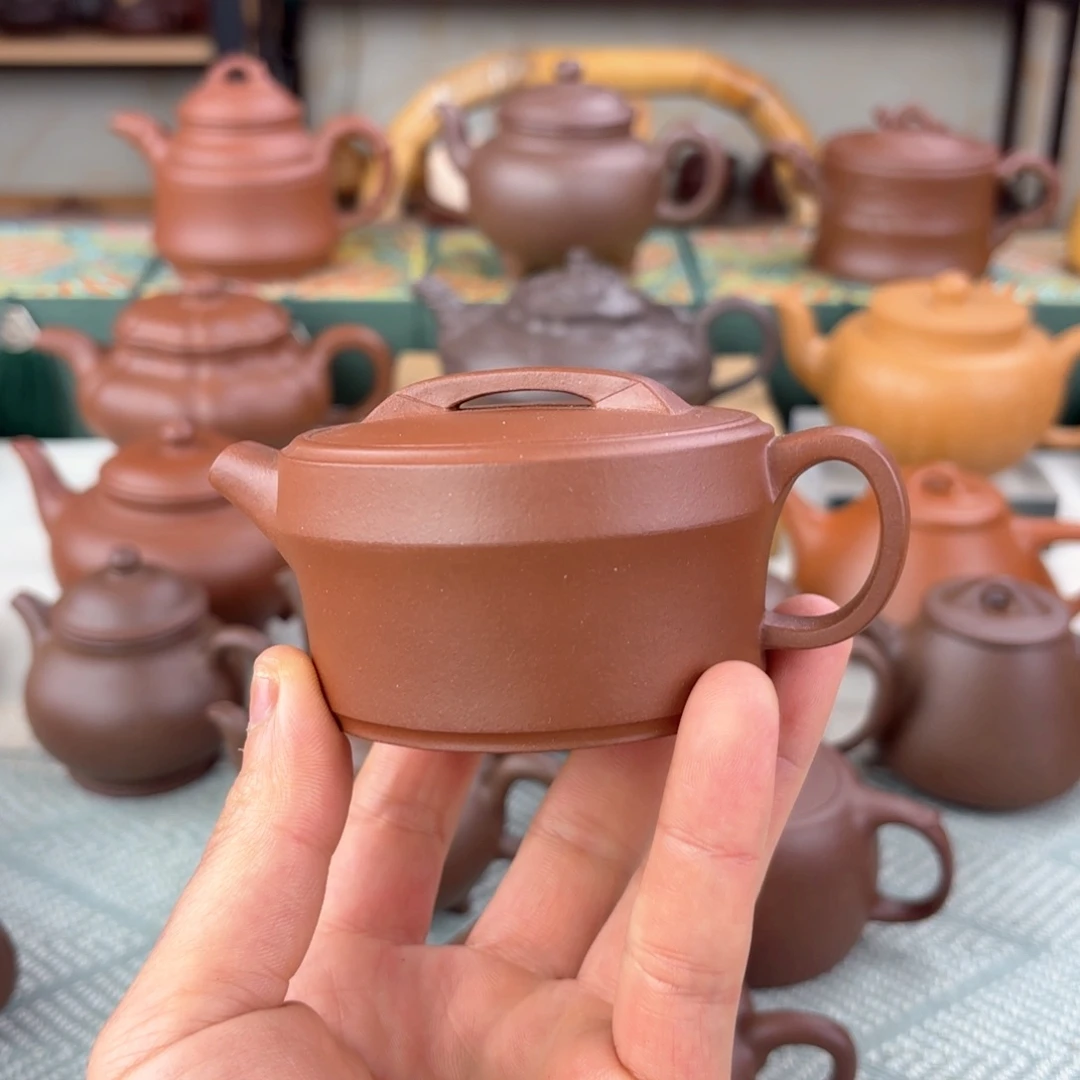 紫砂茶壶瓦当 紫泥 100cc