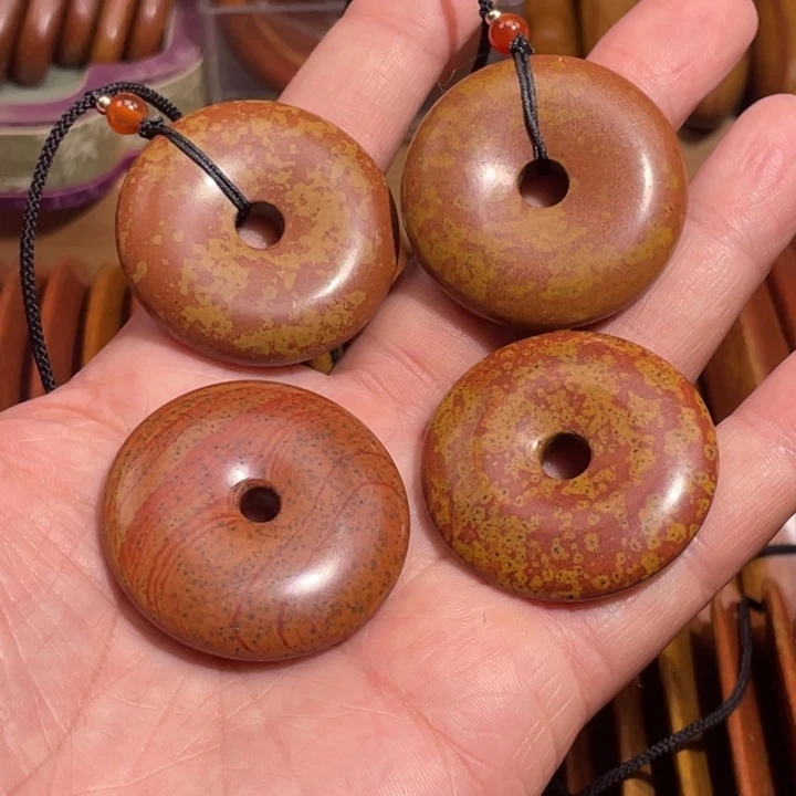 红砭石精品花纹款平安扣