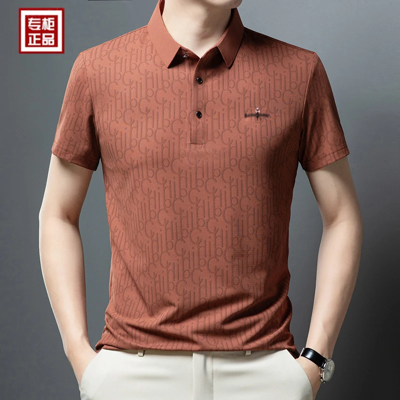 【专柜奢侈】高档轻奢男士冰丝短袖t恤夏季新款商务休闲百搭Polo衫T