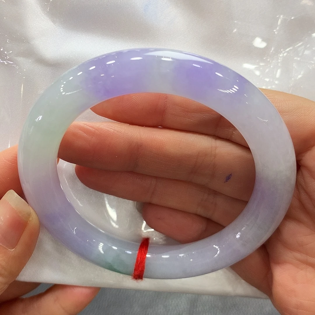 翡翠未镶嵌手镯59.5圆条