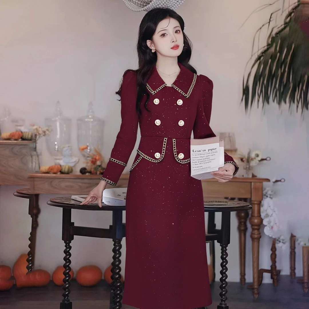 A2025新款法式高级感独特超好看气质高端精致小香风连衣裙女2684