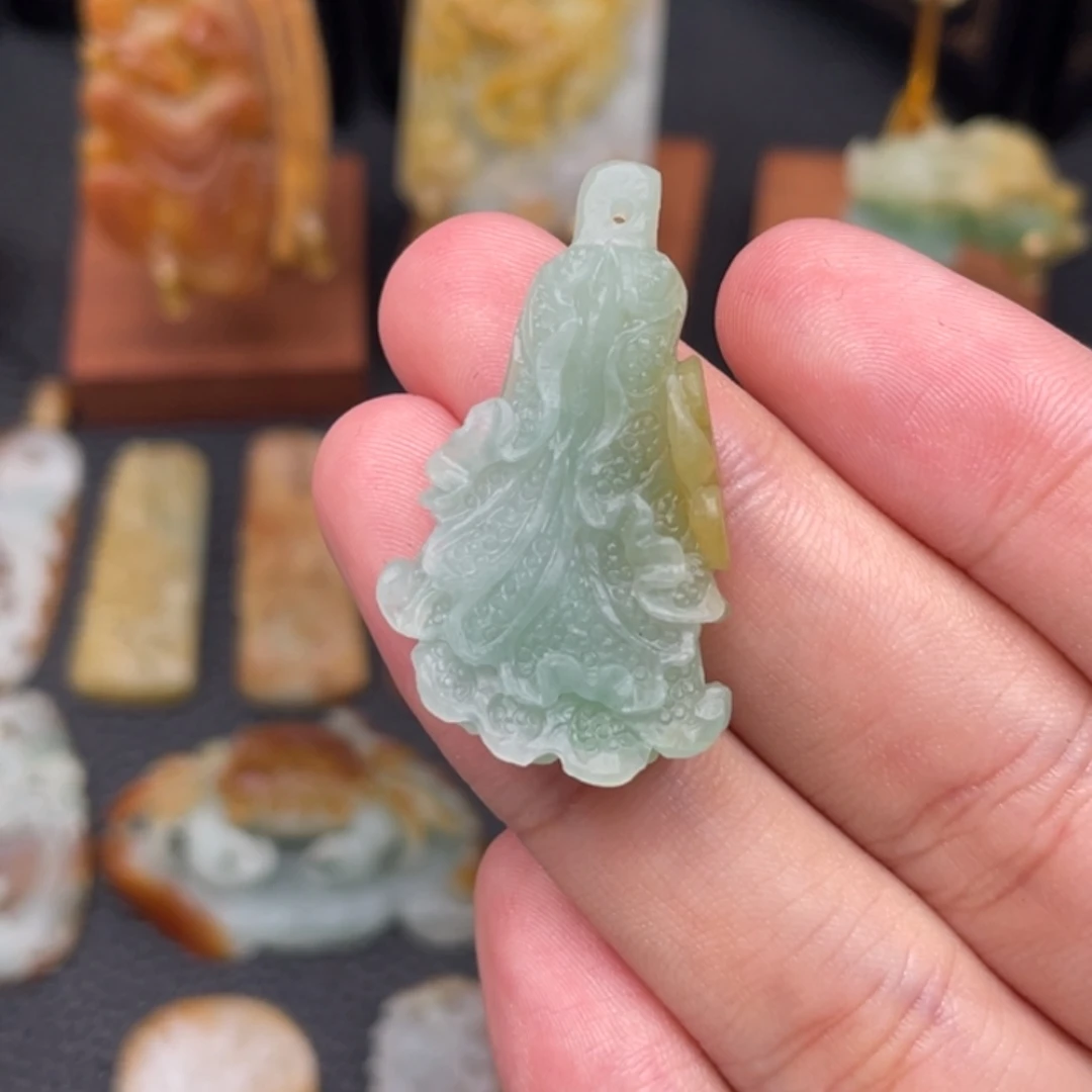 未镶嵌定制翡翠白菜