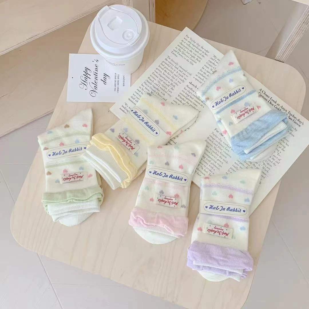 【A系列】蝴蝶结袜子女中筒袜春秋四季款纯棉ins潮百搭学院风时尚