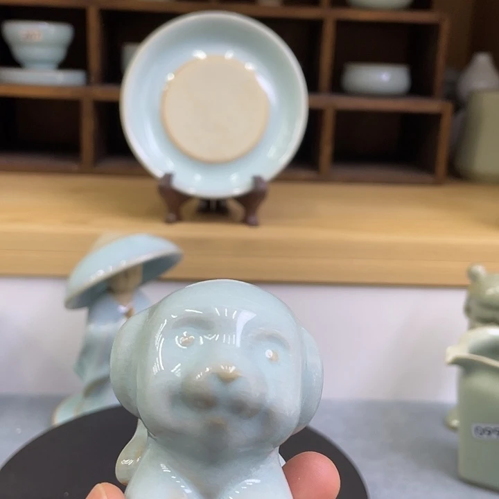 杯子天青汝窑茶宠