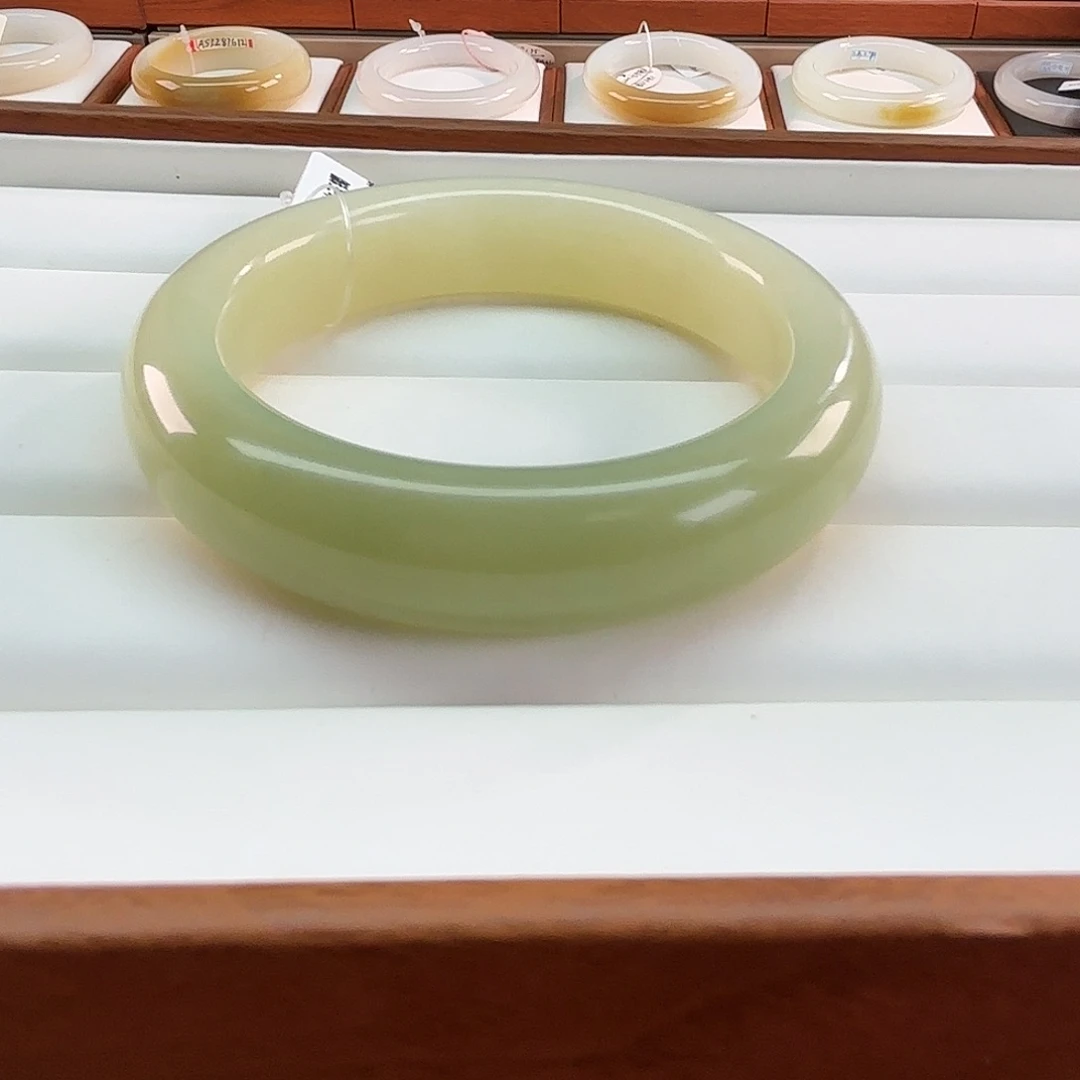 和田玉未镶嵌手镯青黄口油糯感好